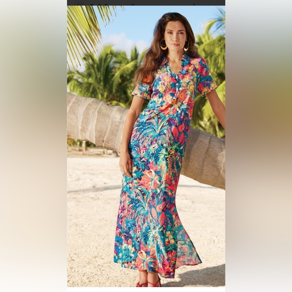 Soft Surroundings Colorful Floral Dress